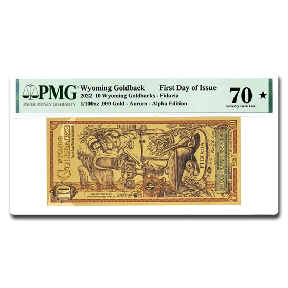 Buy 2022 Wyoming Goldback Note Set PMG70 APMEX
